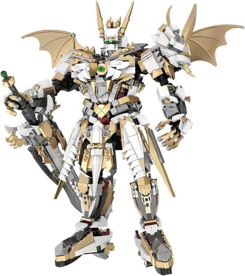 HIGH GODO Hero Mech Building Blocks Set for Adults,Golden Armor Robot Model Building Kit with Classic Swords, Hard Core Chinoiserie Style Collectible Ninja Gifts for Man Teens Ages 14+ (1609 Pieces)