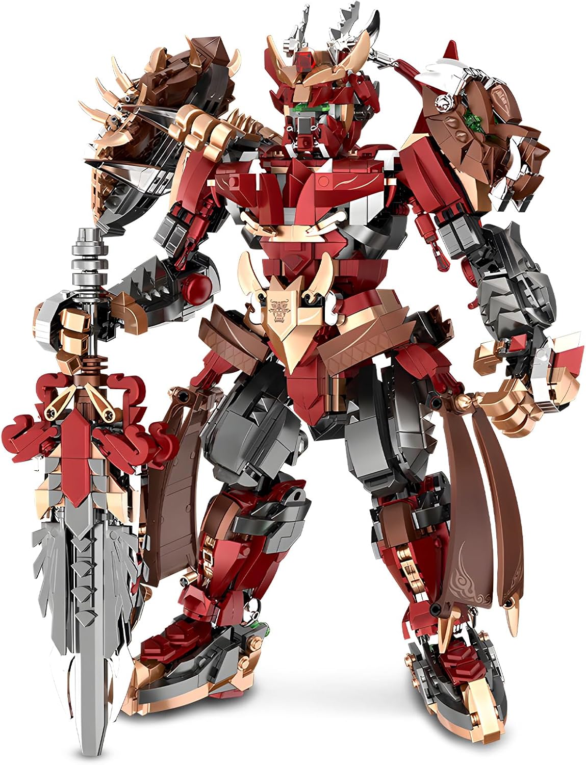 HIGH GODO Hero Mech Building Set, MOC China Mythical Hero Xiang Yu Mech Armor Robot Model Kit, Classic Chinoiserie Mecha Collectible Display Toys Gifts for Kids Adults 12+ (1650PCS)