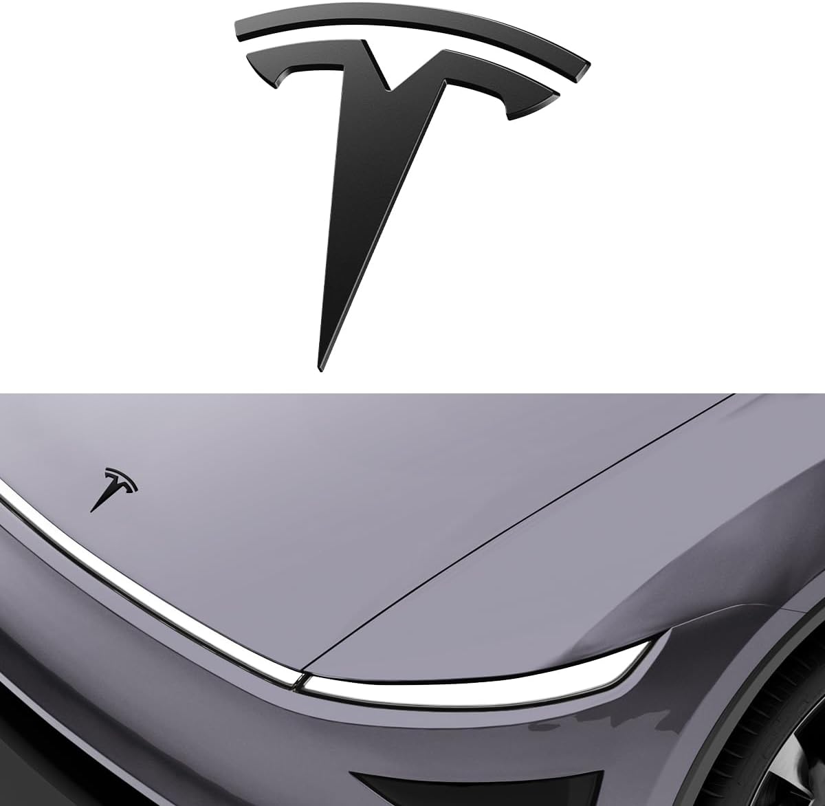 Spigen Front Emblem Hood Ornament for Tesla Model Y Juniper and Model Y L